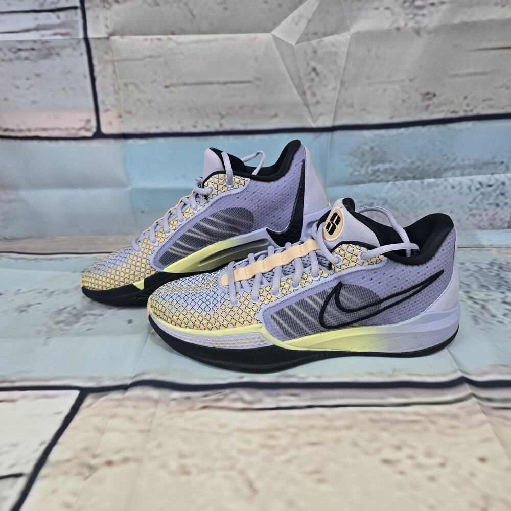 Nike Sabrina 1 React Gray Yellow Black womens 9 Lace Up Sneaker Basketball EUC
